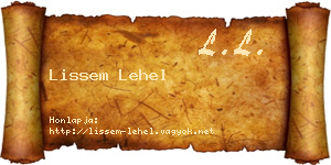 Lissem Lehel névjegykártya